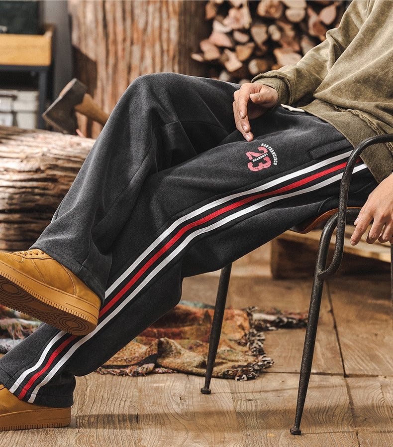 Retro Striped Casual Sweatpants