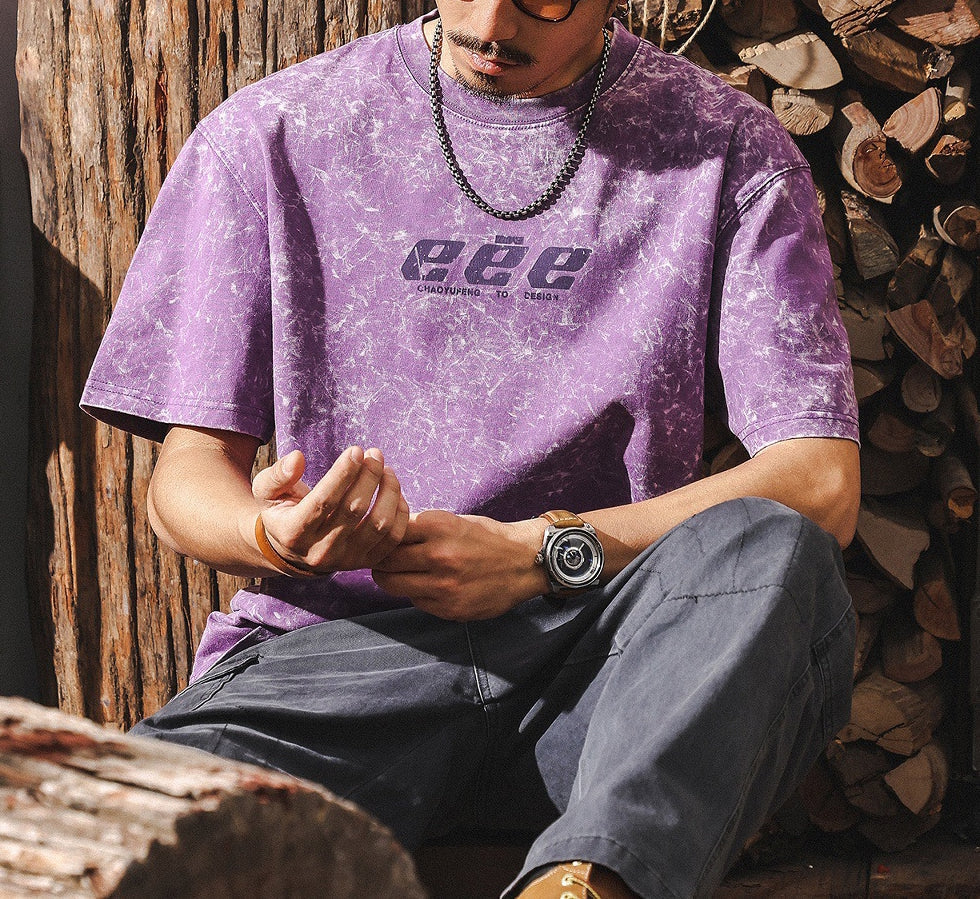 Urban Edge Purple Acid Wash Tee