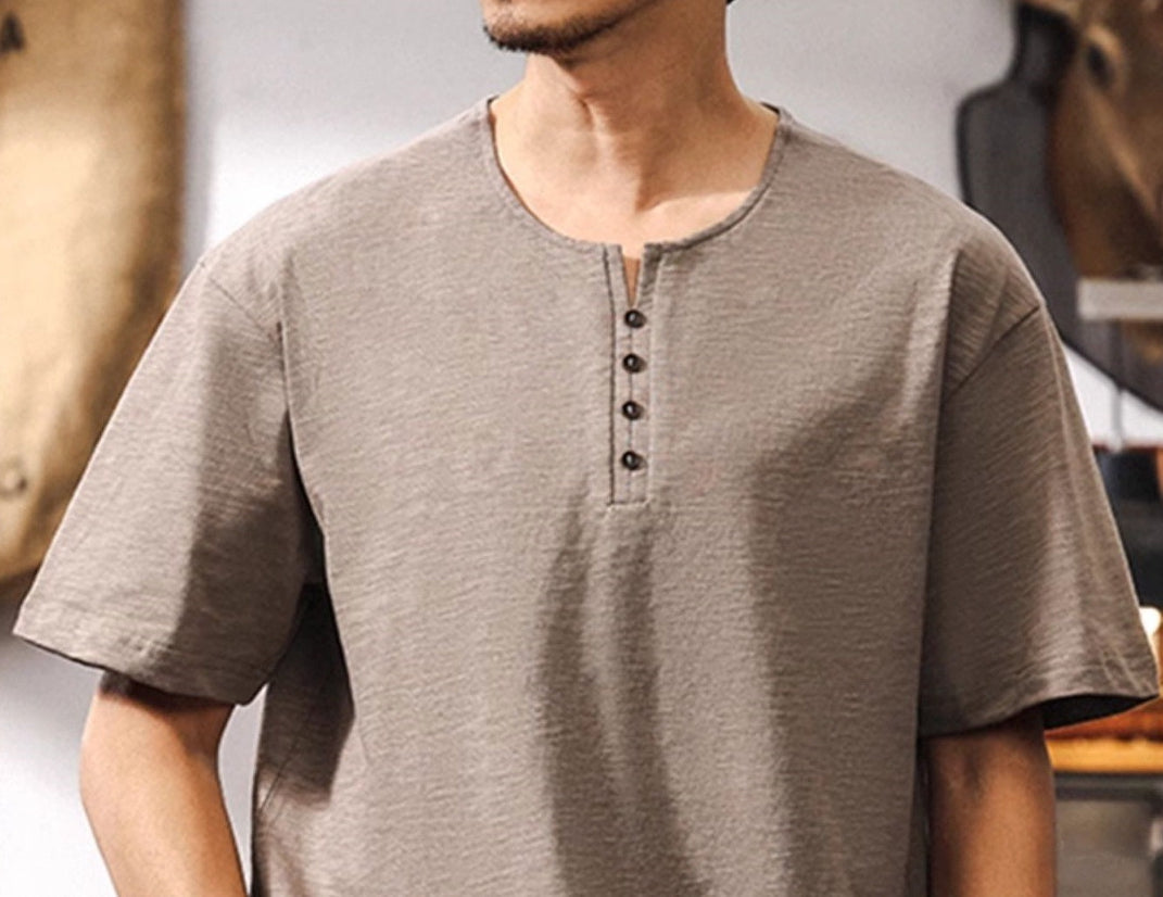Vintage Henley Short Sleeve Tee