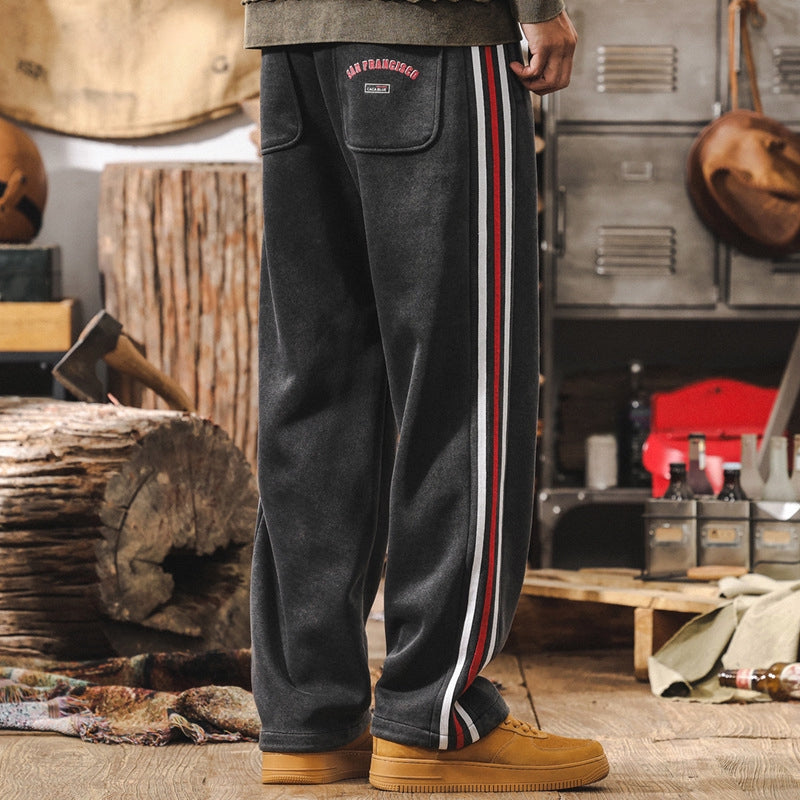 Retro Striped Casual Sweatpants