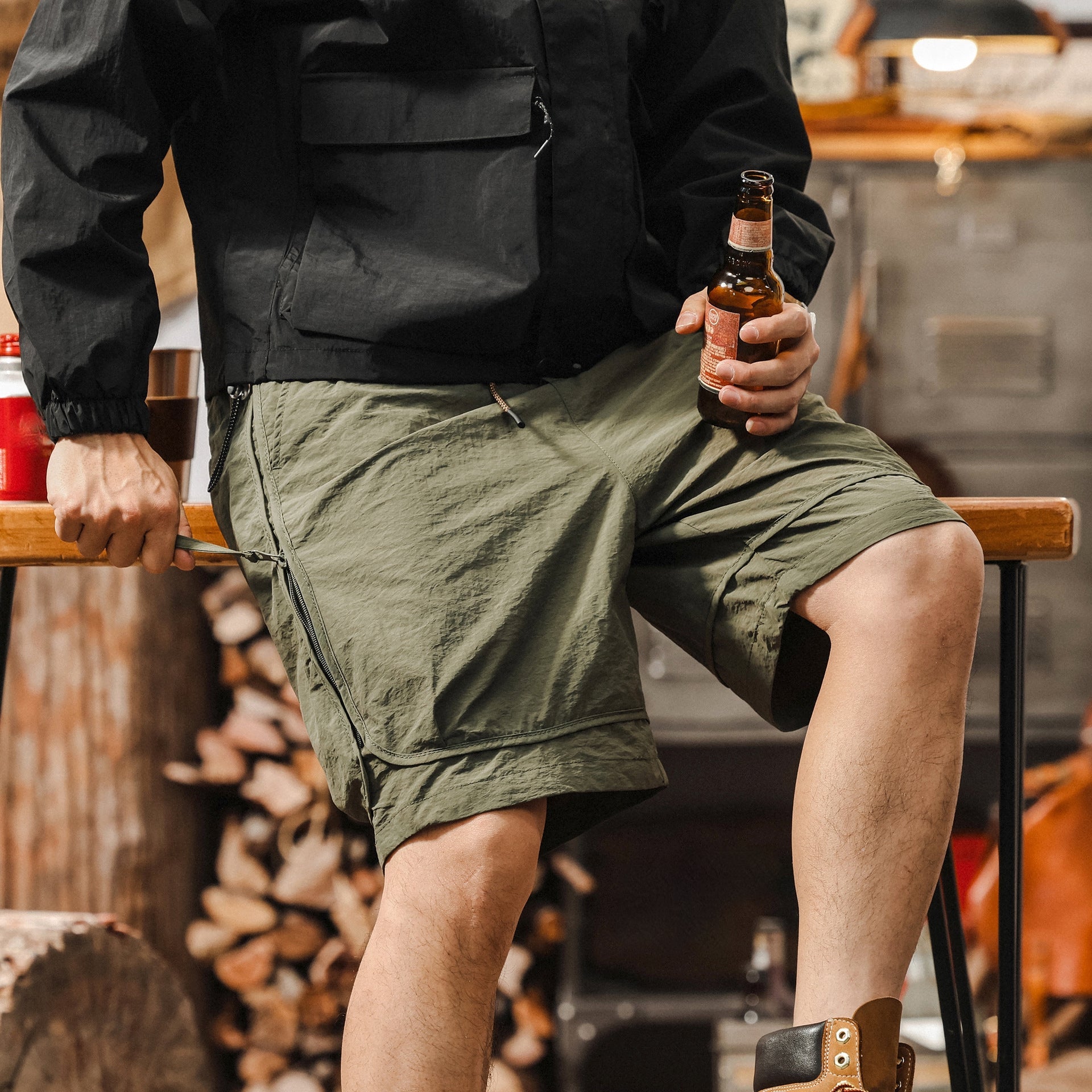 SummitZip Utility Shorts - K202504081214_OLIVE