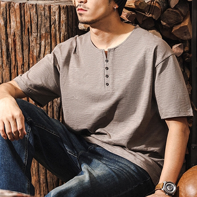 Vintage Henley Short Sleeve Tee