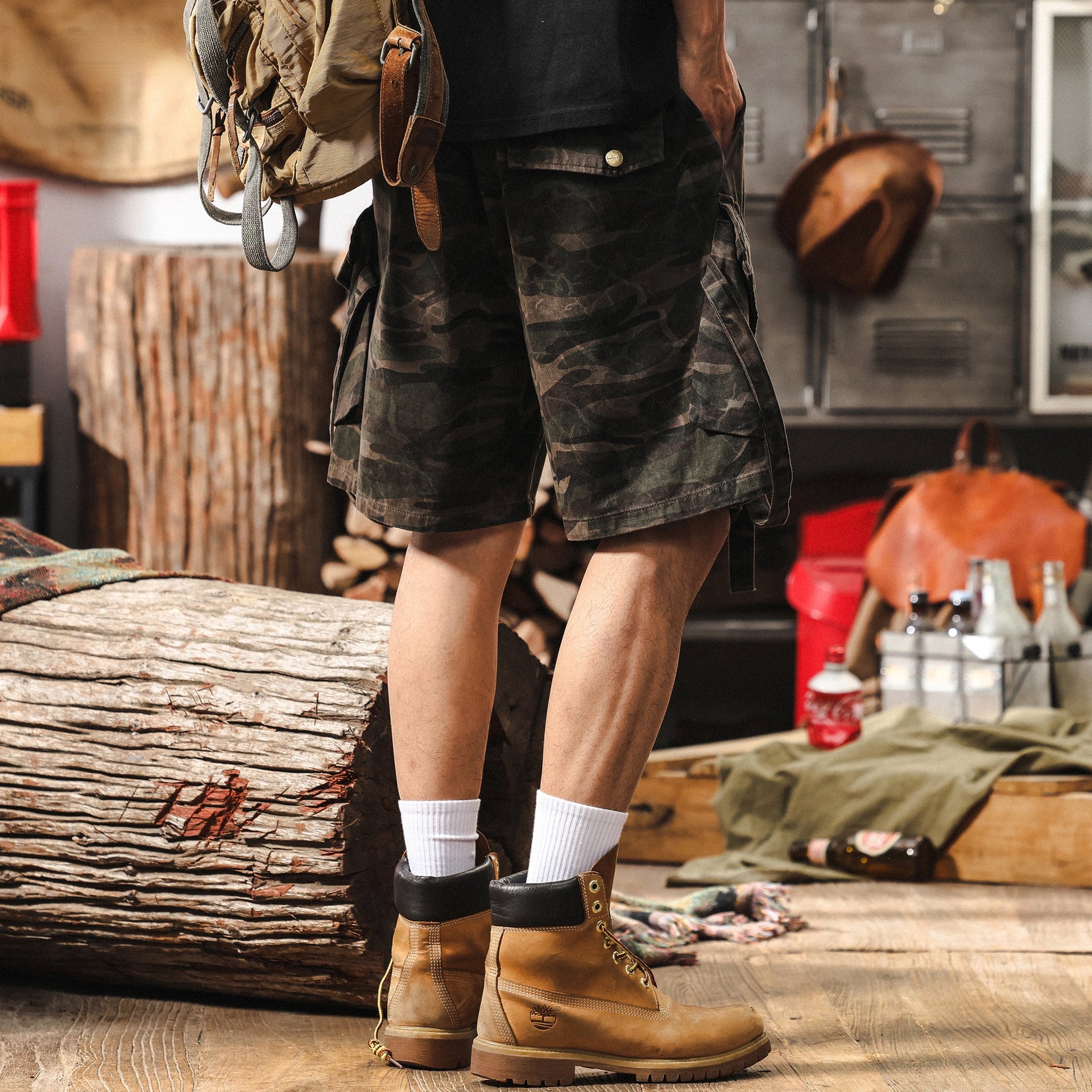 Urban Tactical Camo Cargo Shorts - K202504061526_CAMOUFLAGE