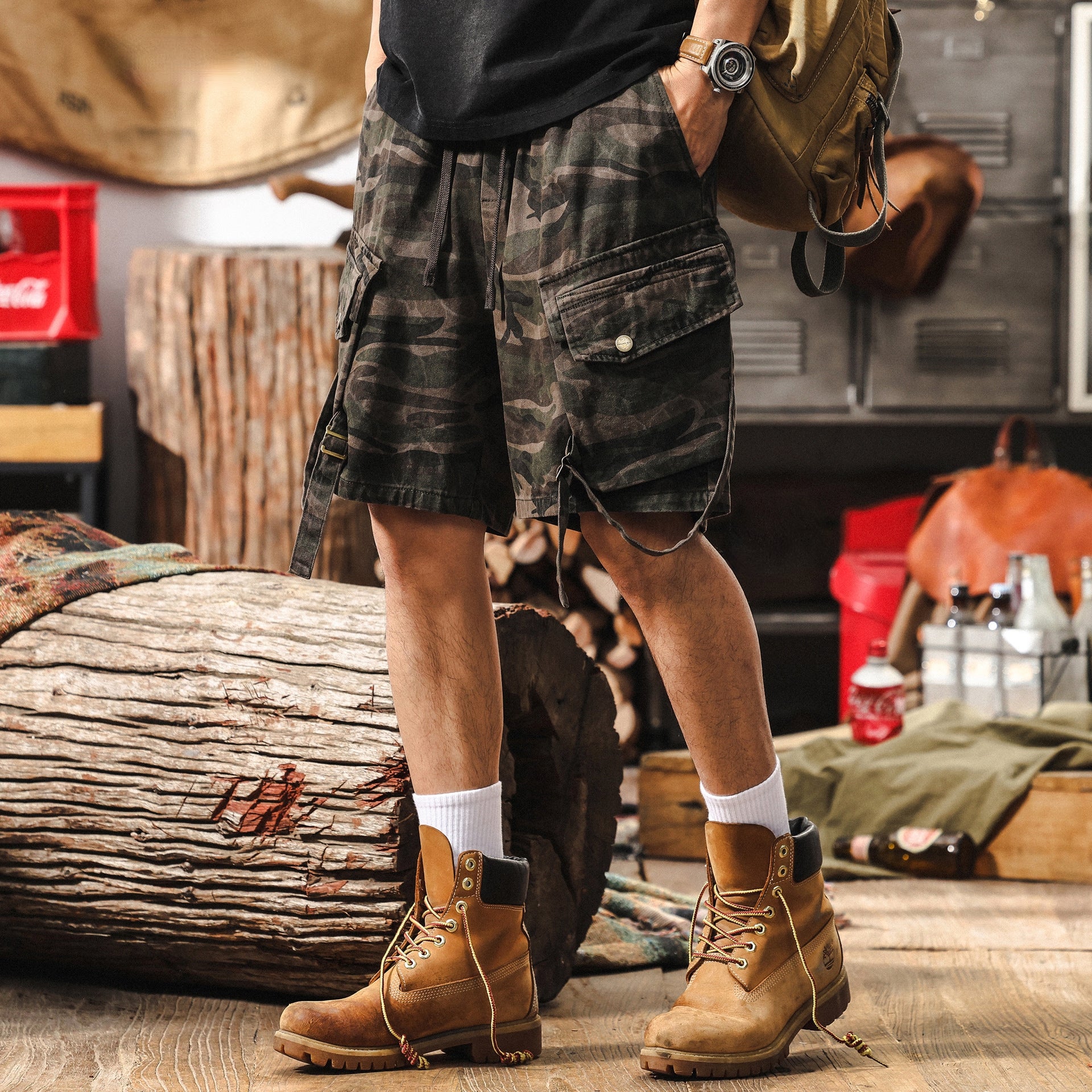 Urban Tactical Camo Cargo Shorts - K202504061526_CAMOUFLAGE
