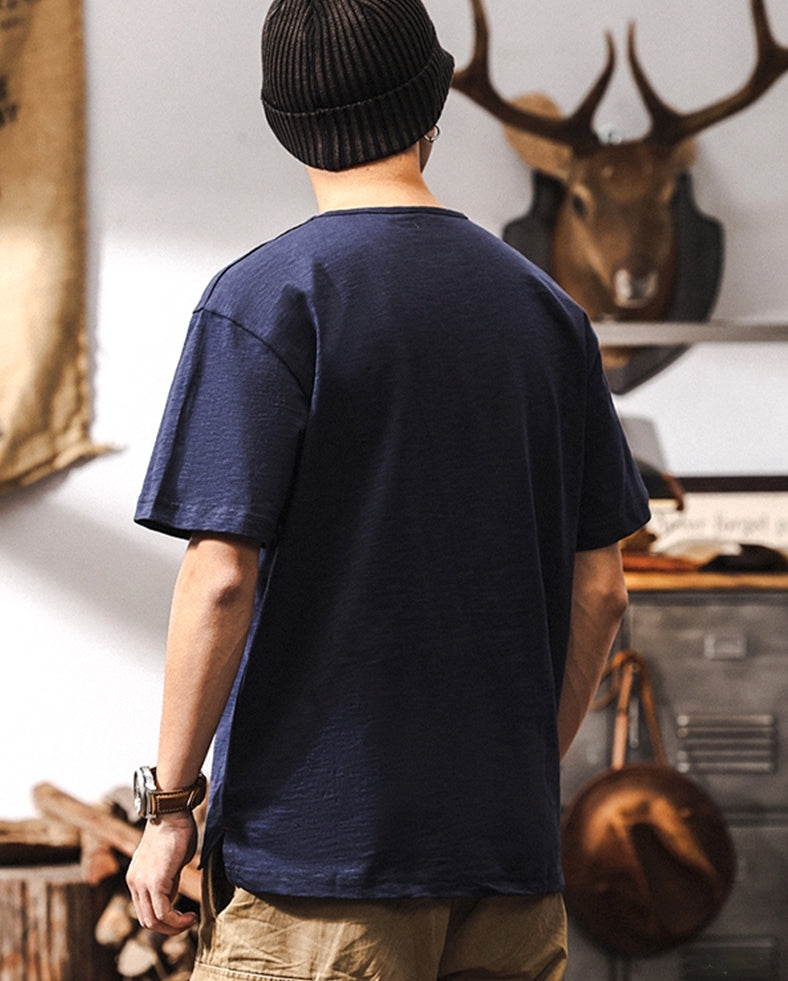 Classic Navy Henley Tee