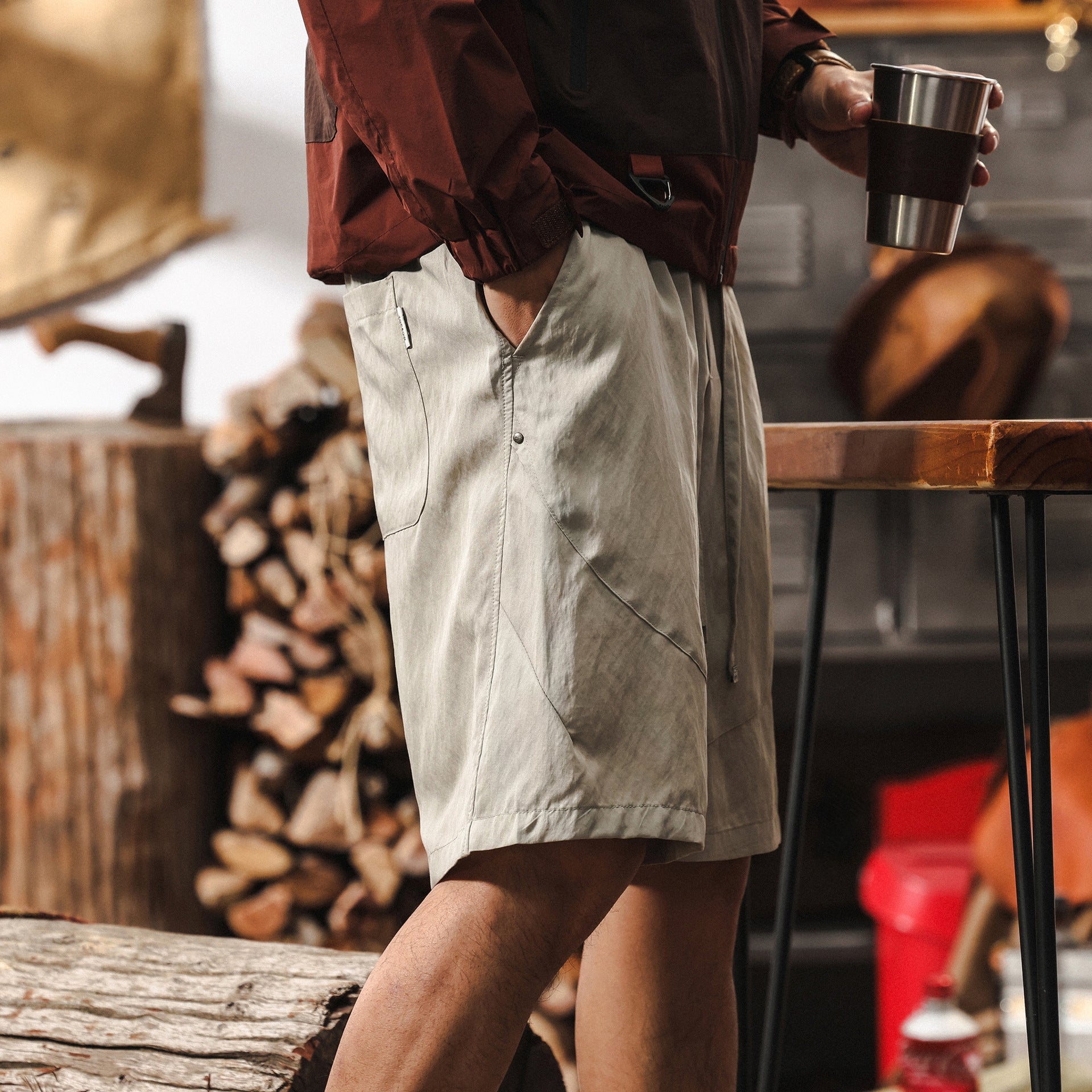 Alpine Drift Utility Shorts – Fog Grey - K202504171558_BEIGE