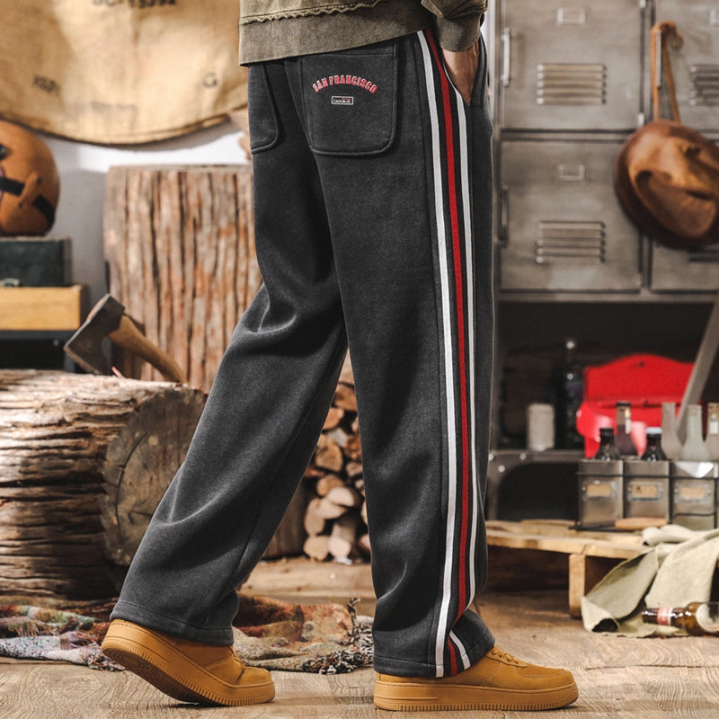 Retro Striped Casual Sweatpants