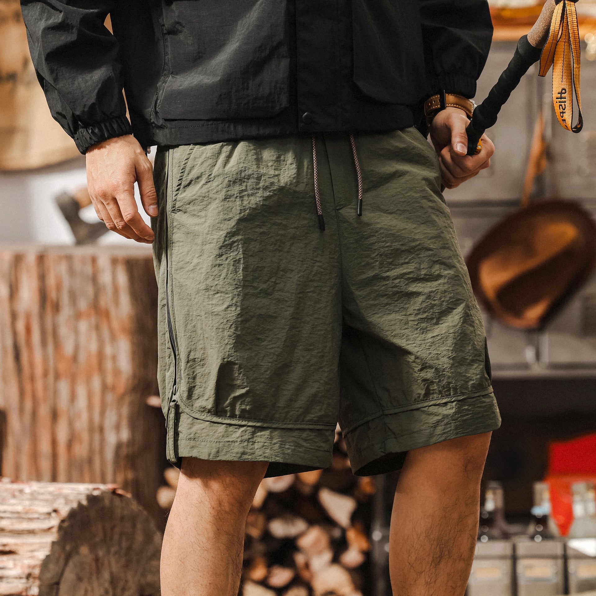 SummitZip Utility Shorts - K202504081214_OLIVE