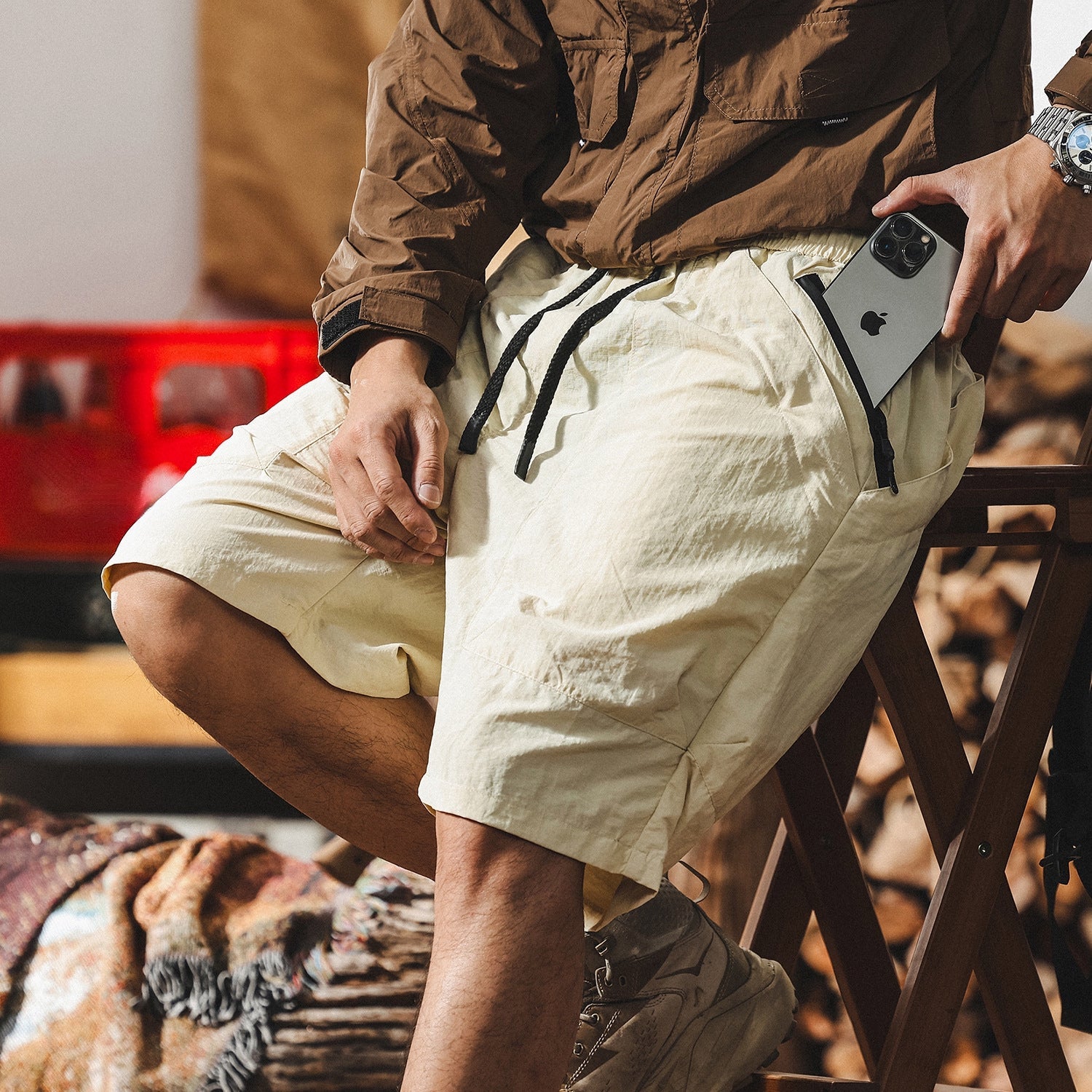 SummitFlex Lightweight Quick Drying Cargo Shorts – Desert Sand - K202504161341_OFFWHITE