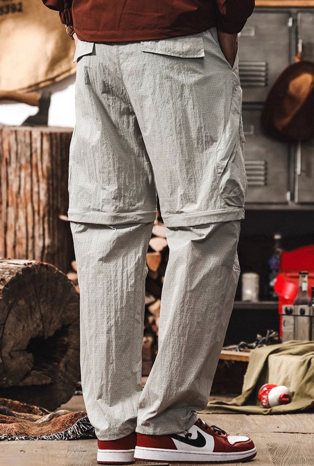 Quick-Drying Hiking Detachable functional Pants in Grey