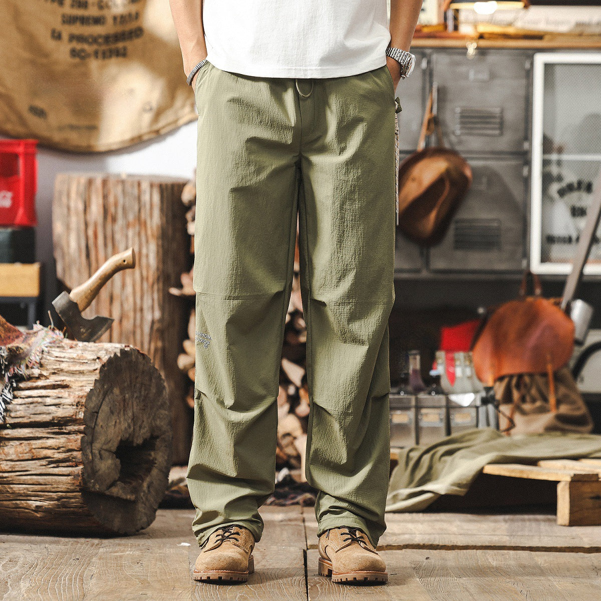 Quick-Drying Green Paratrooper Pants