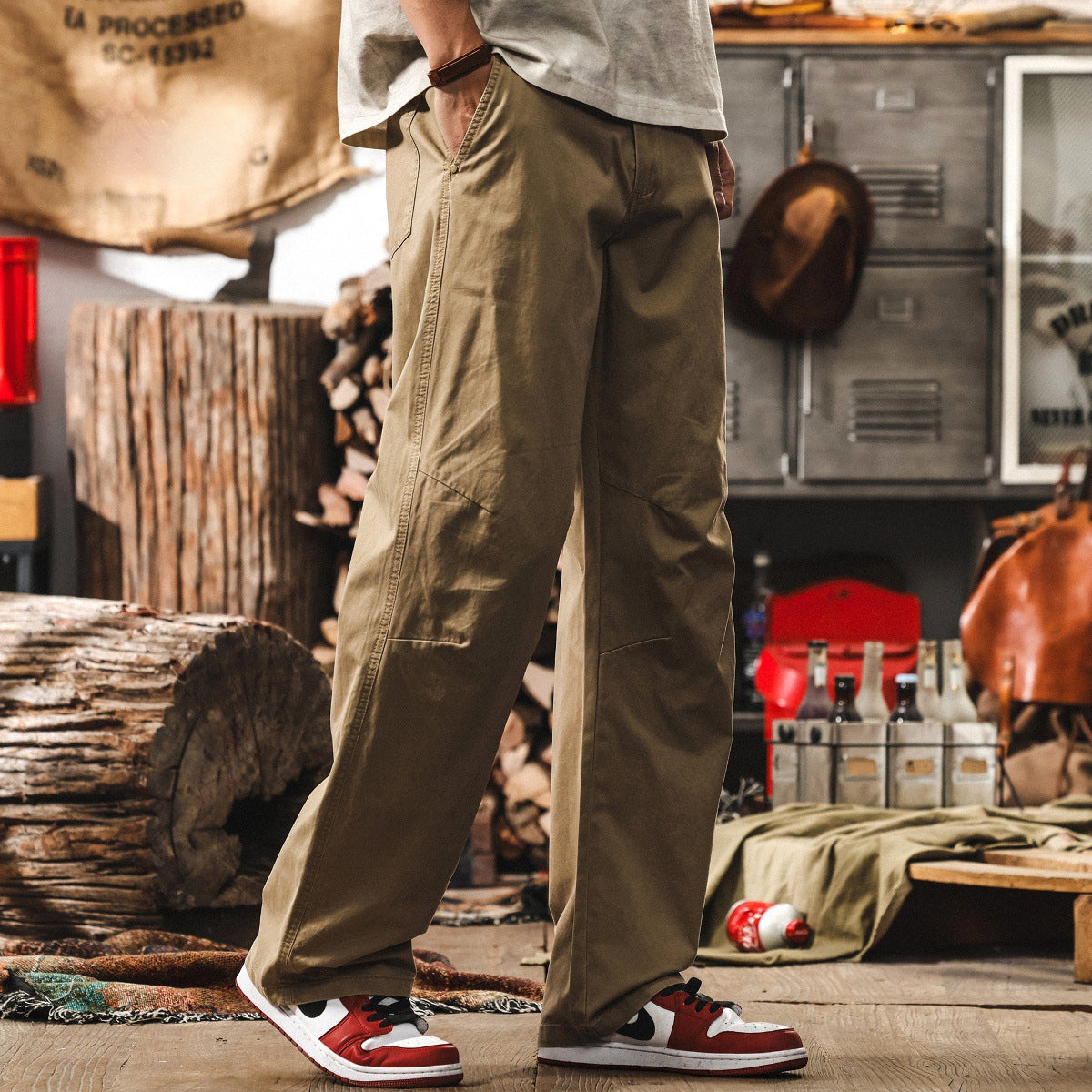 Sandstone Drift Wide-Leg Pants