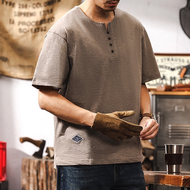 Vintage Henley Short Sleeve Tee