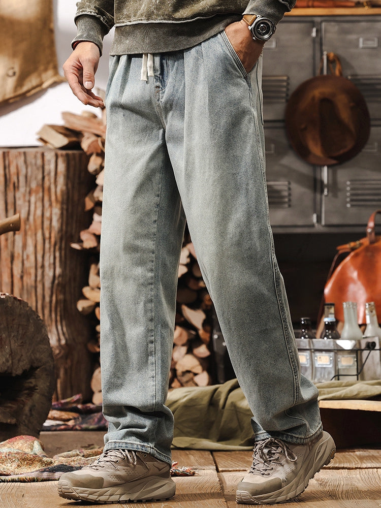 Vintage Washed Relaxed Fit Denim Pants