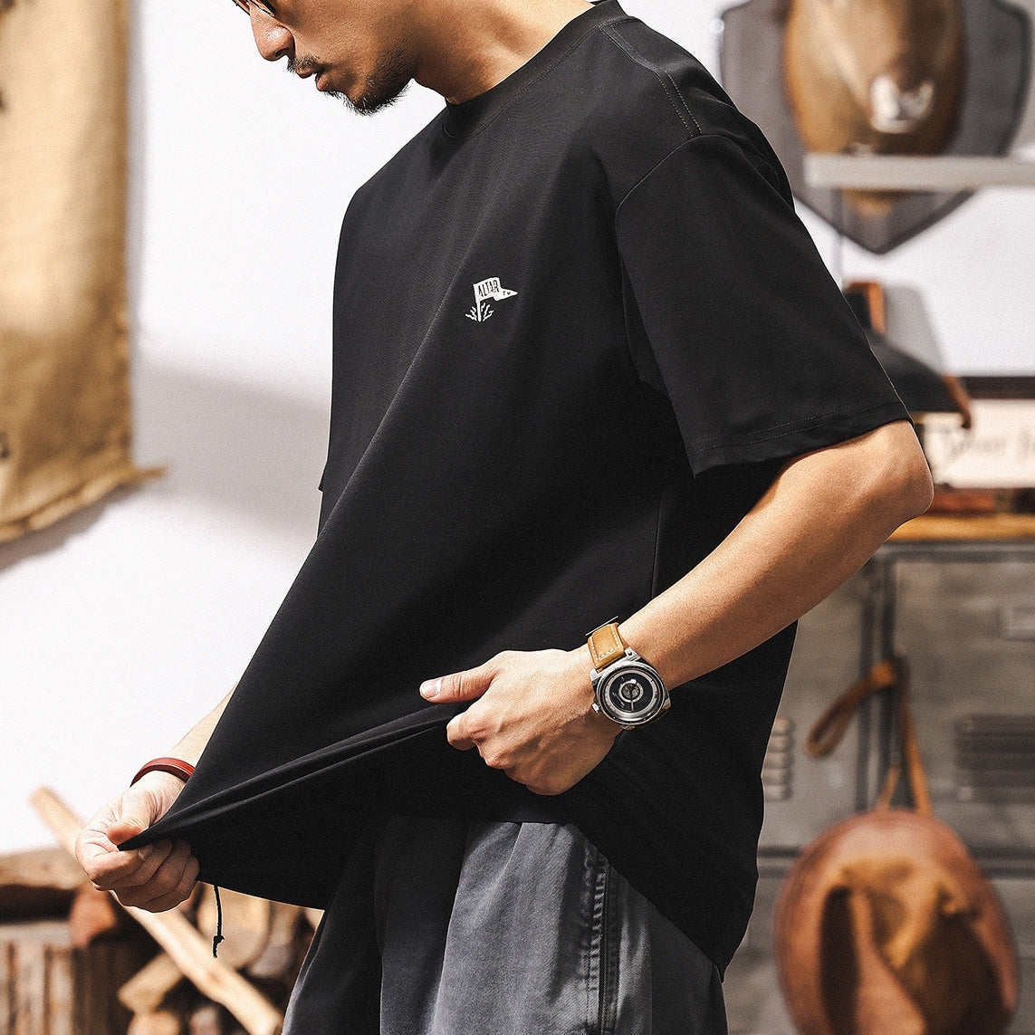 Minimalist Black Oversized Tee