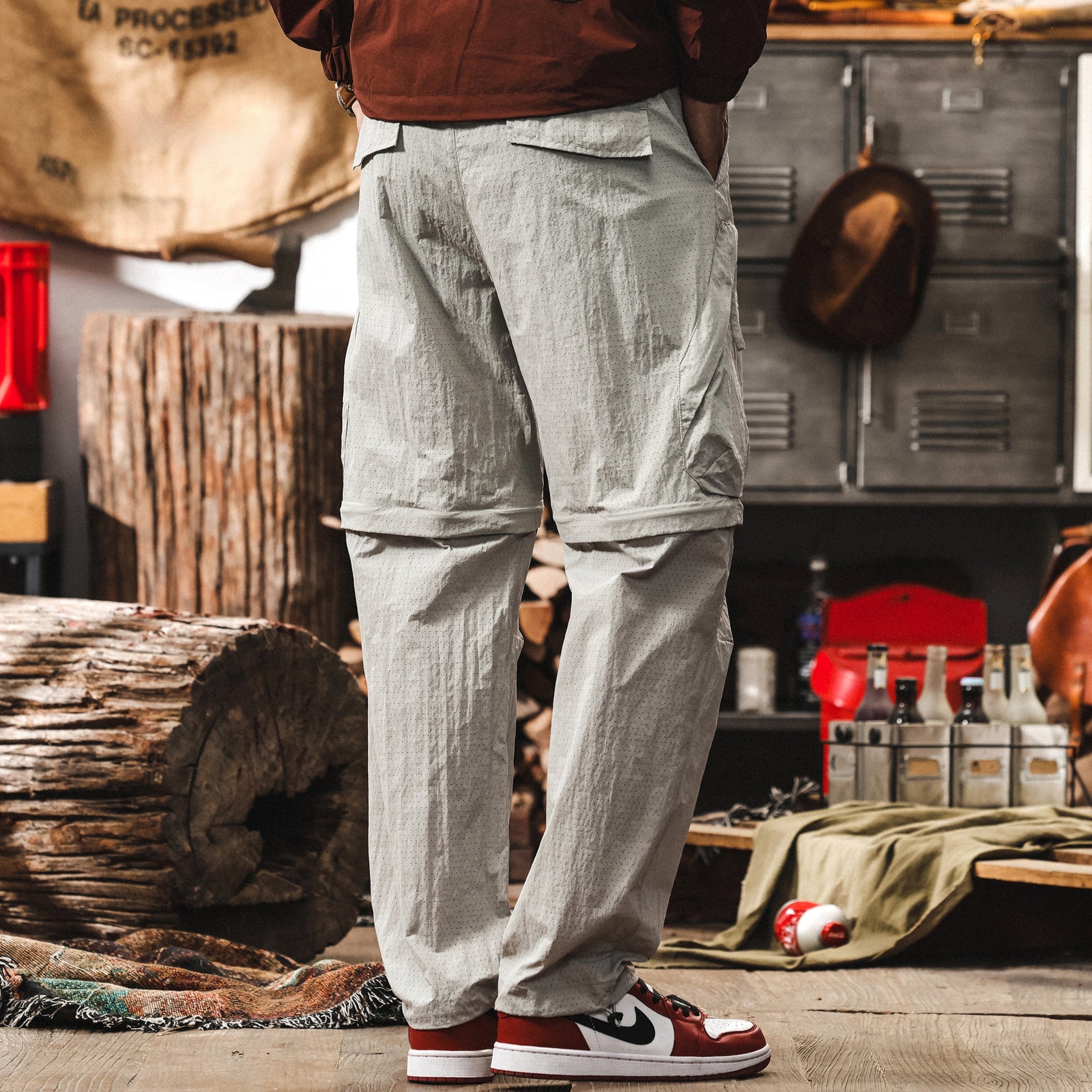 Quick-Drying Hiking Detachable functional Pants in Grey