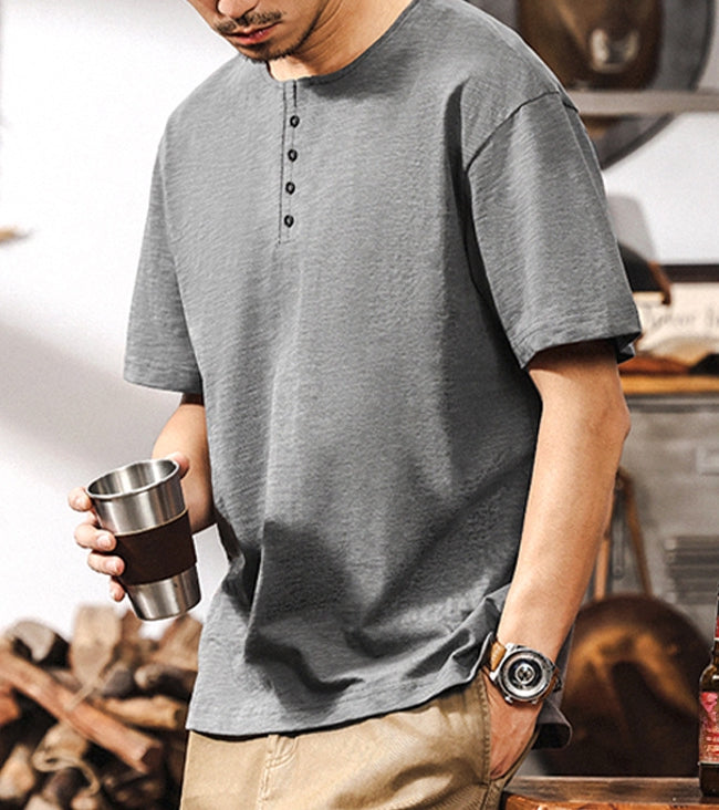 Classic Henley Button Tee