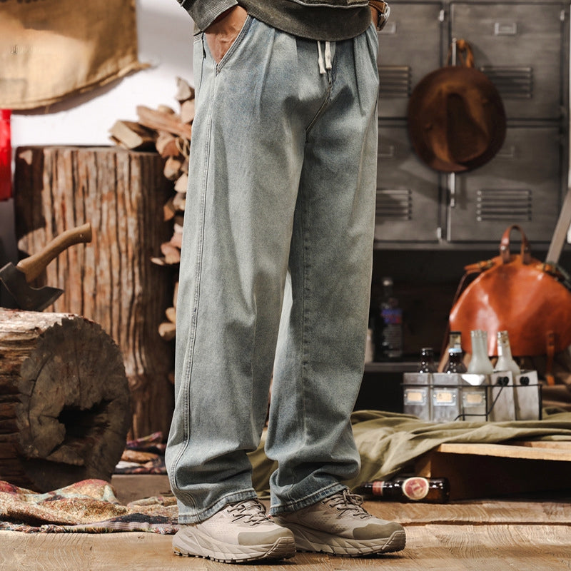 Vintage Washed Relaxed Fit Denim Pants