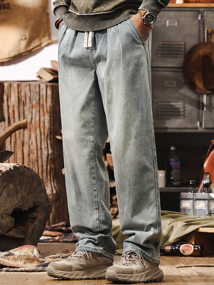 Vintage Washed Relaxed Fit Denim Pants