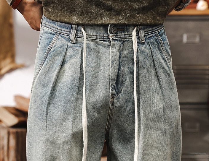 Vintage Washed Relaxed Fit Denim Pants
