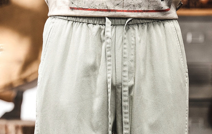 Wear Resistant Wide-Leg Streetwear Pants in Grey