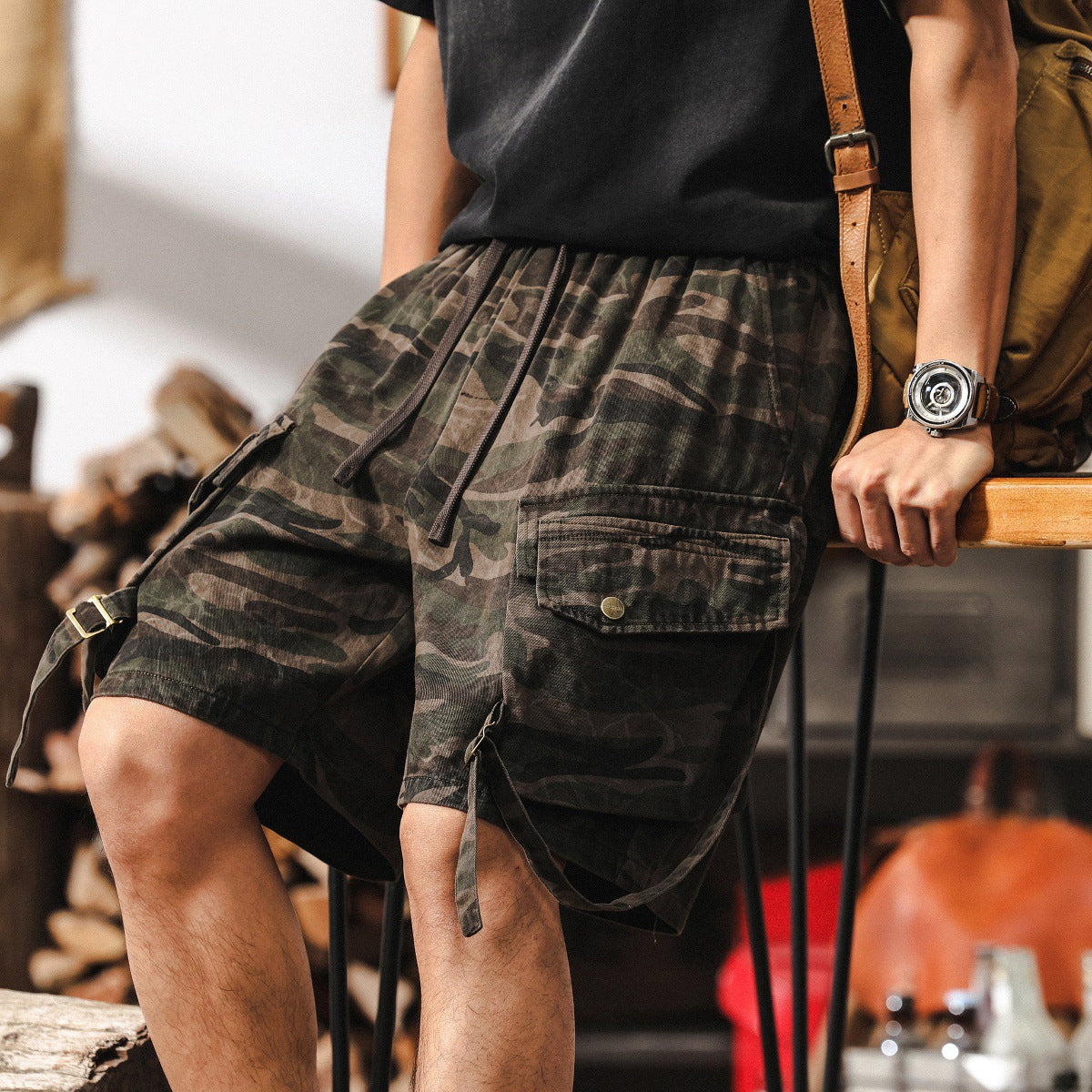 Urban Tactical Camo Cargo Shorts - K202504061526_CAMOUFLAGE