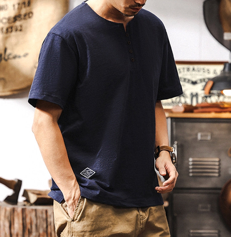 Classic Navy Henley Tee