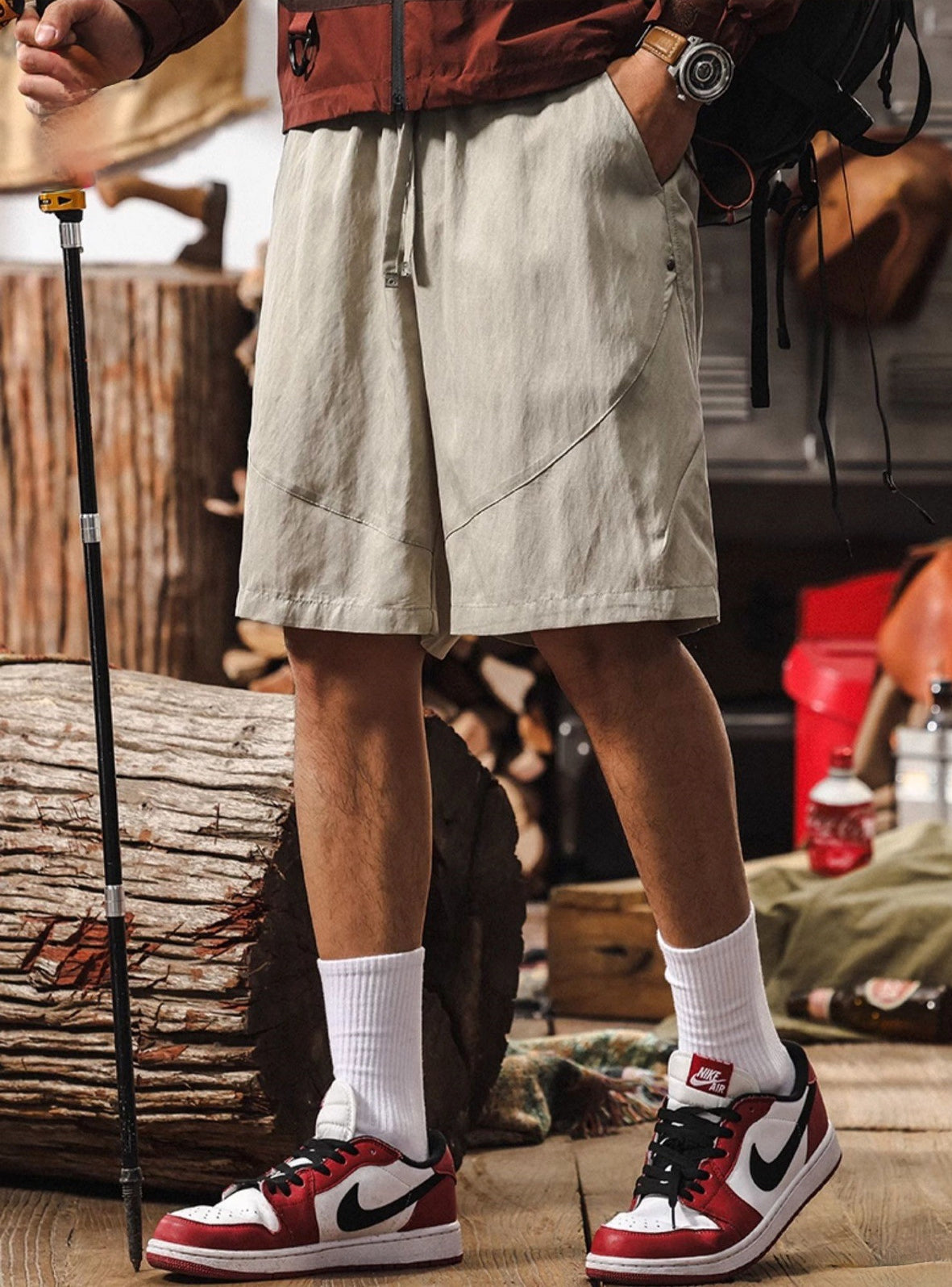 Alpine Drift Utility Shorts – Fog Grey - K202504171558_BEIGE