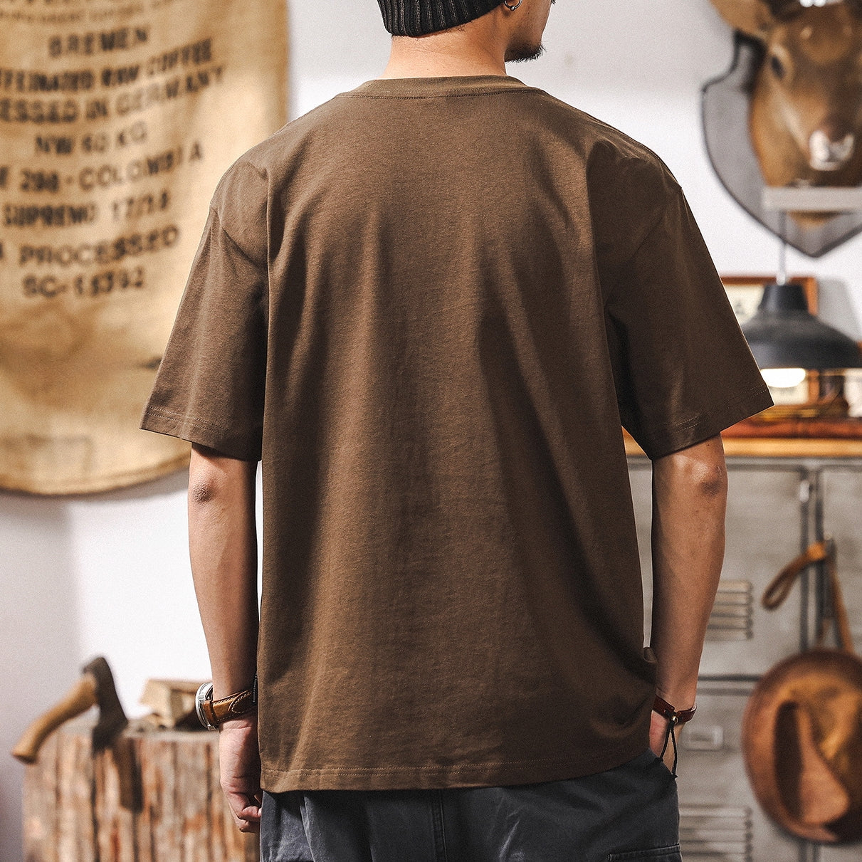 Urban Wave Tee in Coffee Brown