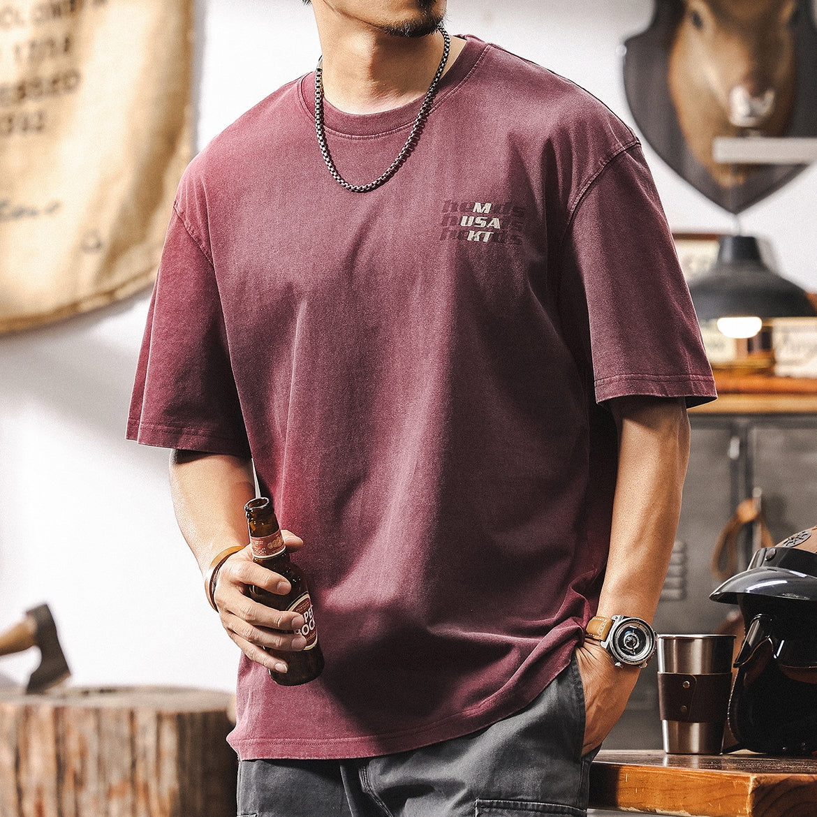 Vintage Maroon Street Tee