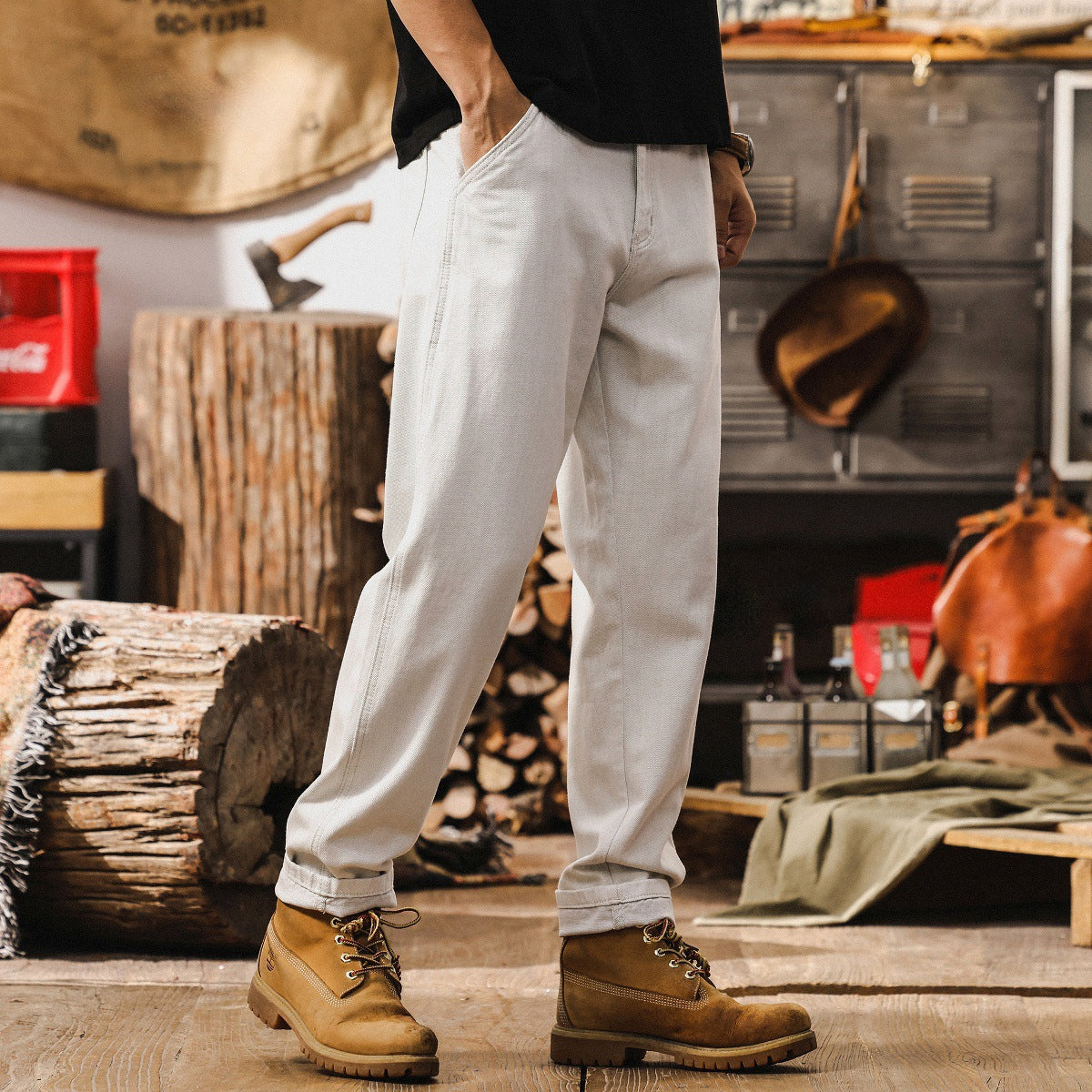 White Loose Retro Fit Jeans