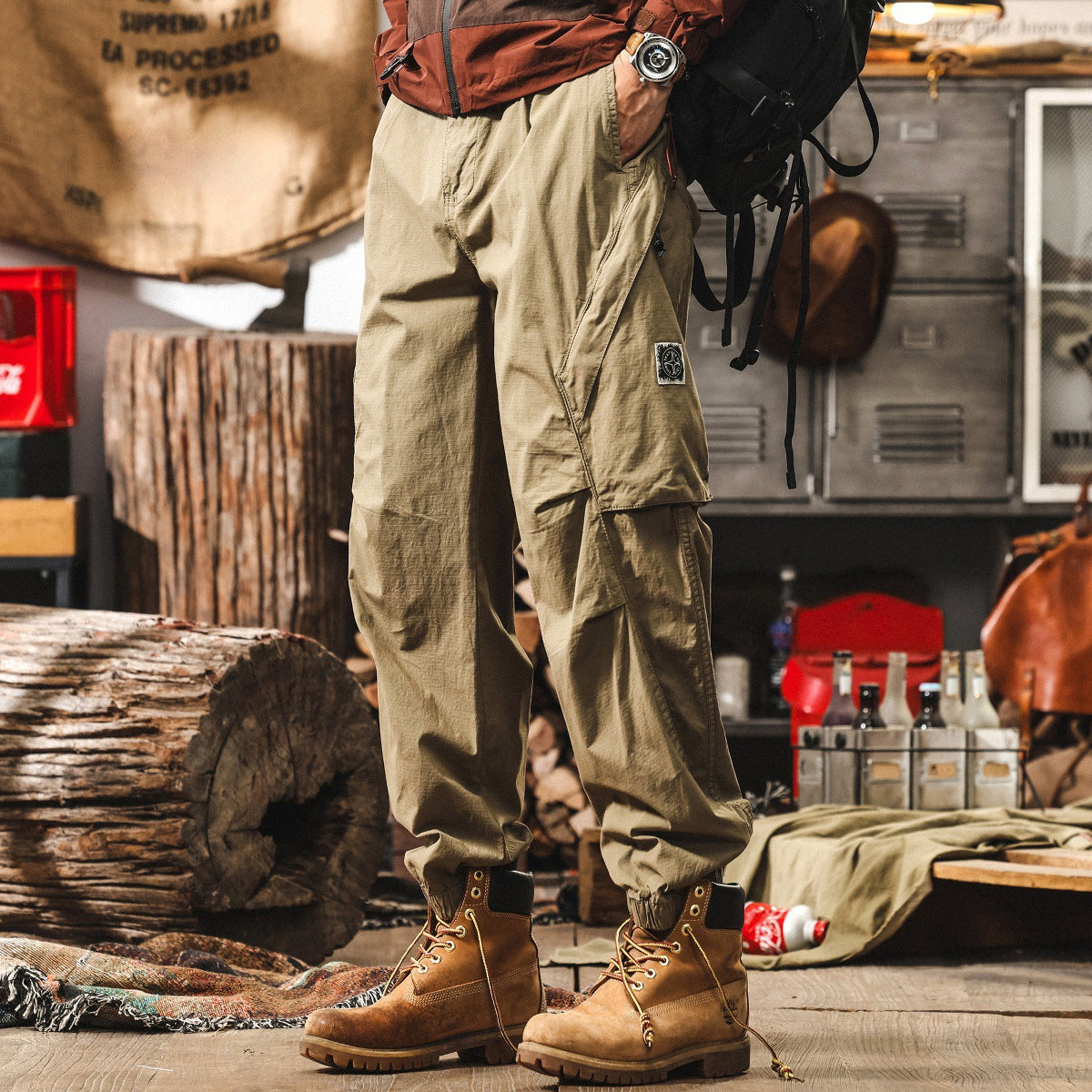 Earth Trek Khaki Cargo Joggers