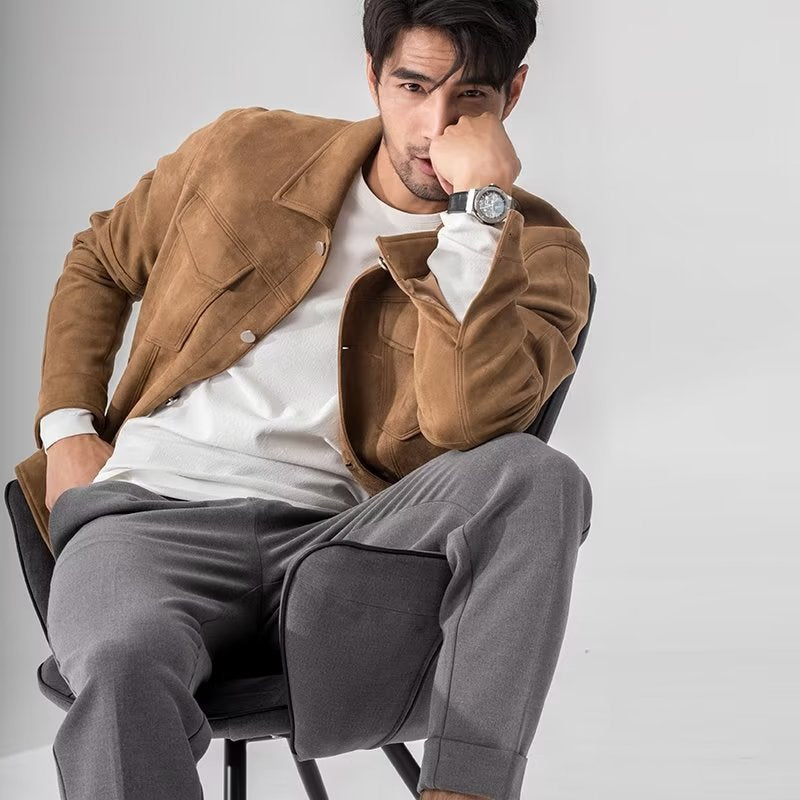 THEND RUGGED SUEDE JACKET- 740629631816_BRO