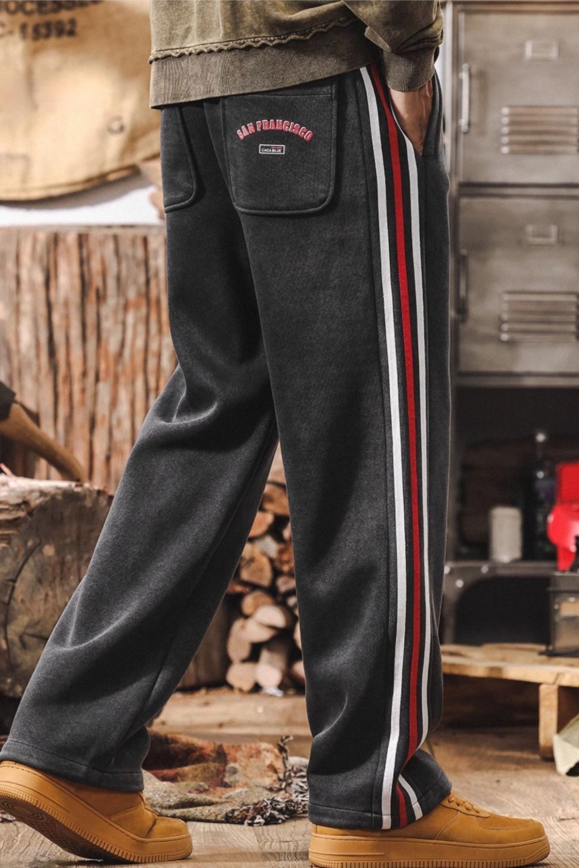 Retro Striped Casual Sweatpants