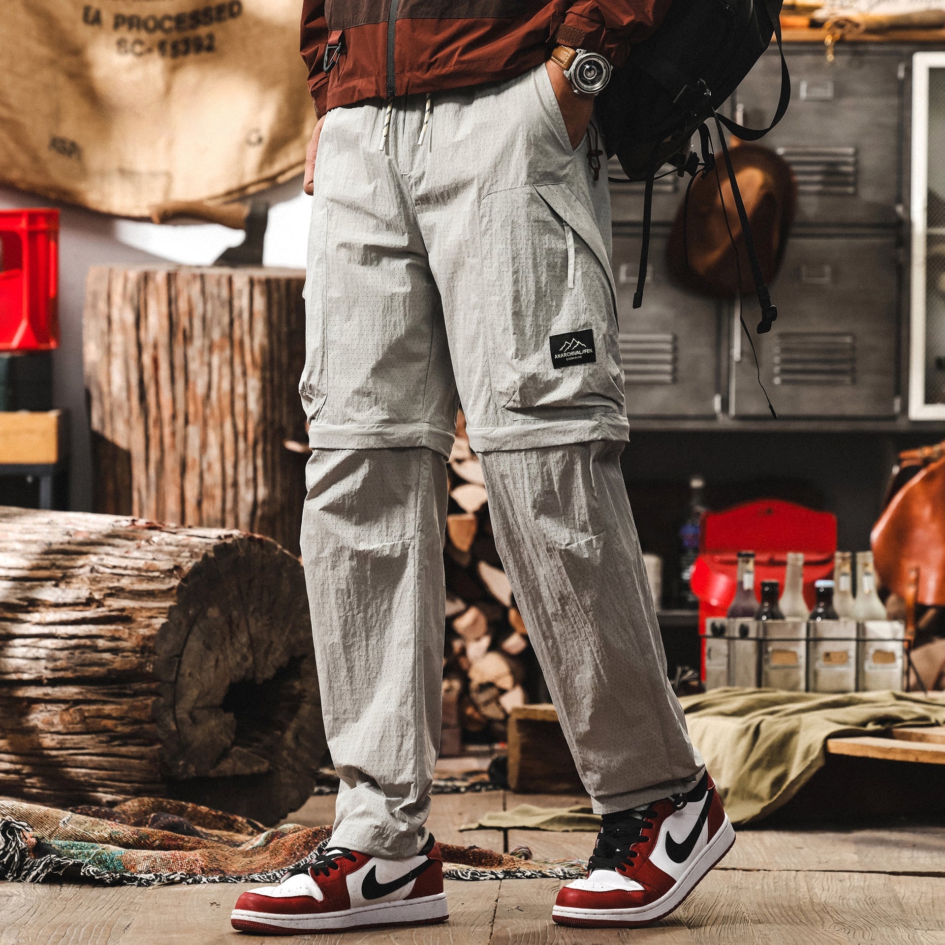 Quick-Drying Hiking Detachable functional Pants in Grey