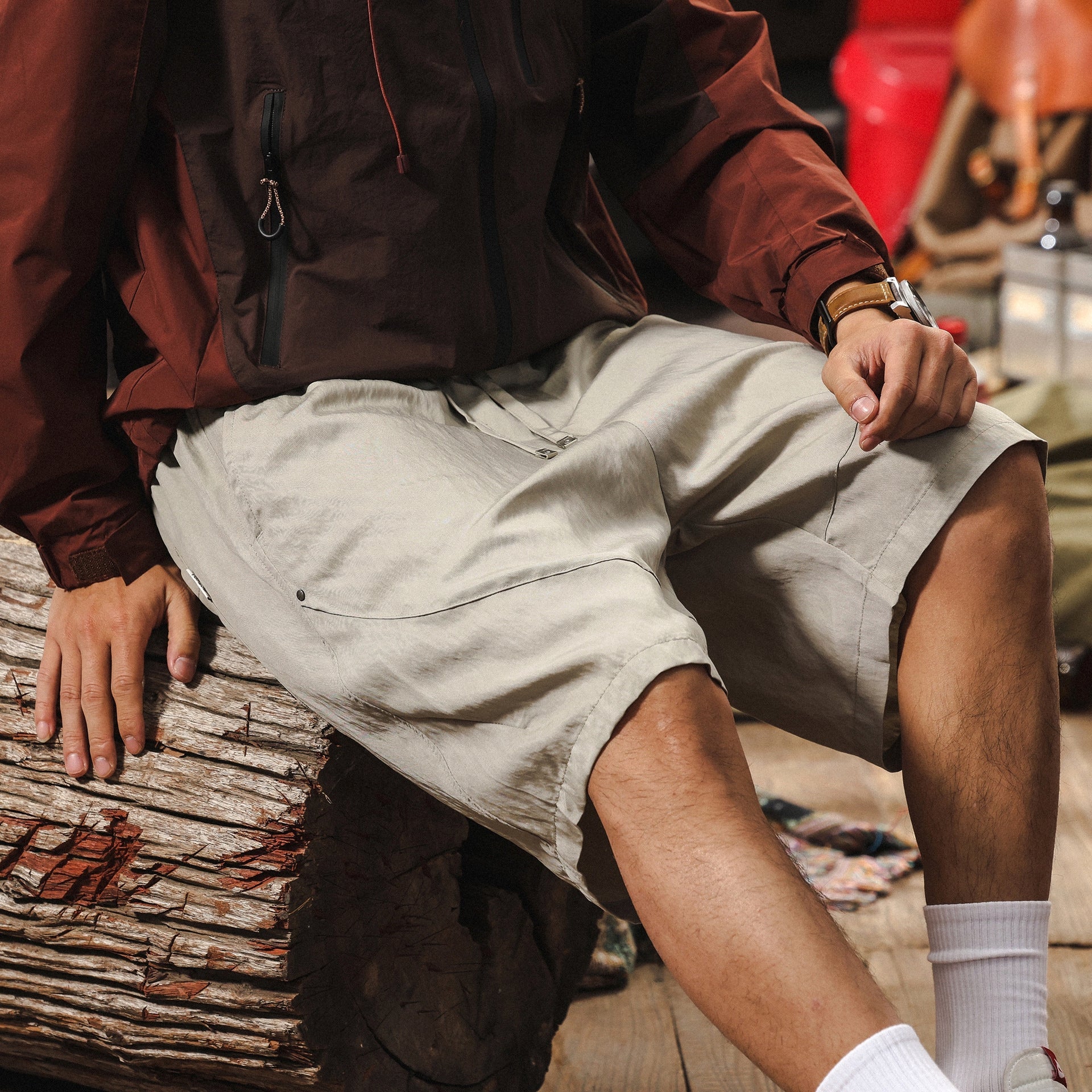 Alpine Drift Utility Shorts – Fog Grey - K202504171558_BEIGE