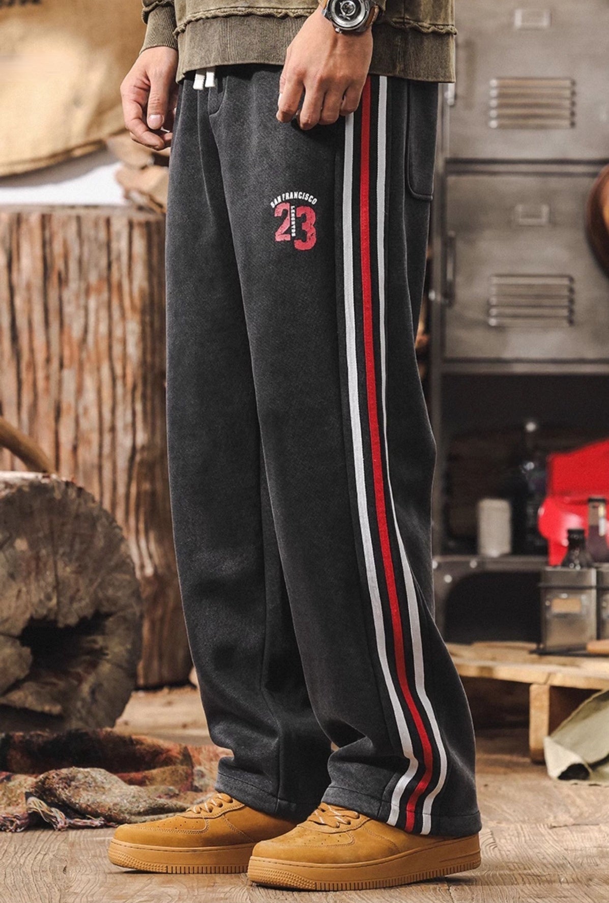 Retro Striped Casual Sweatpants