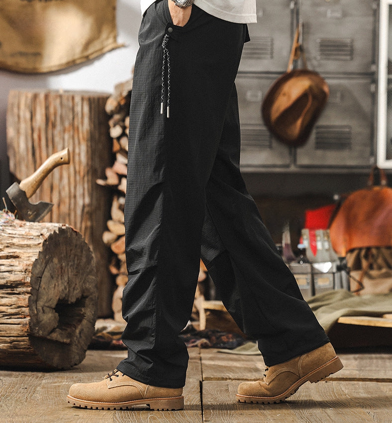 Quick-Drying Black Paratrooper Pants