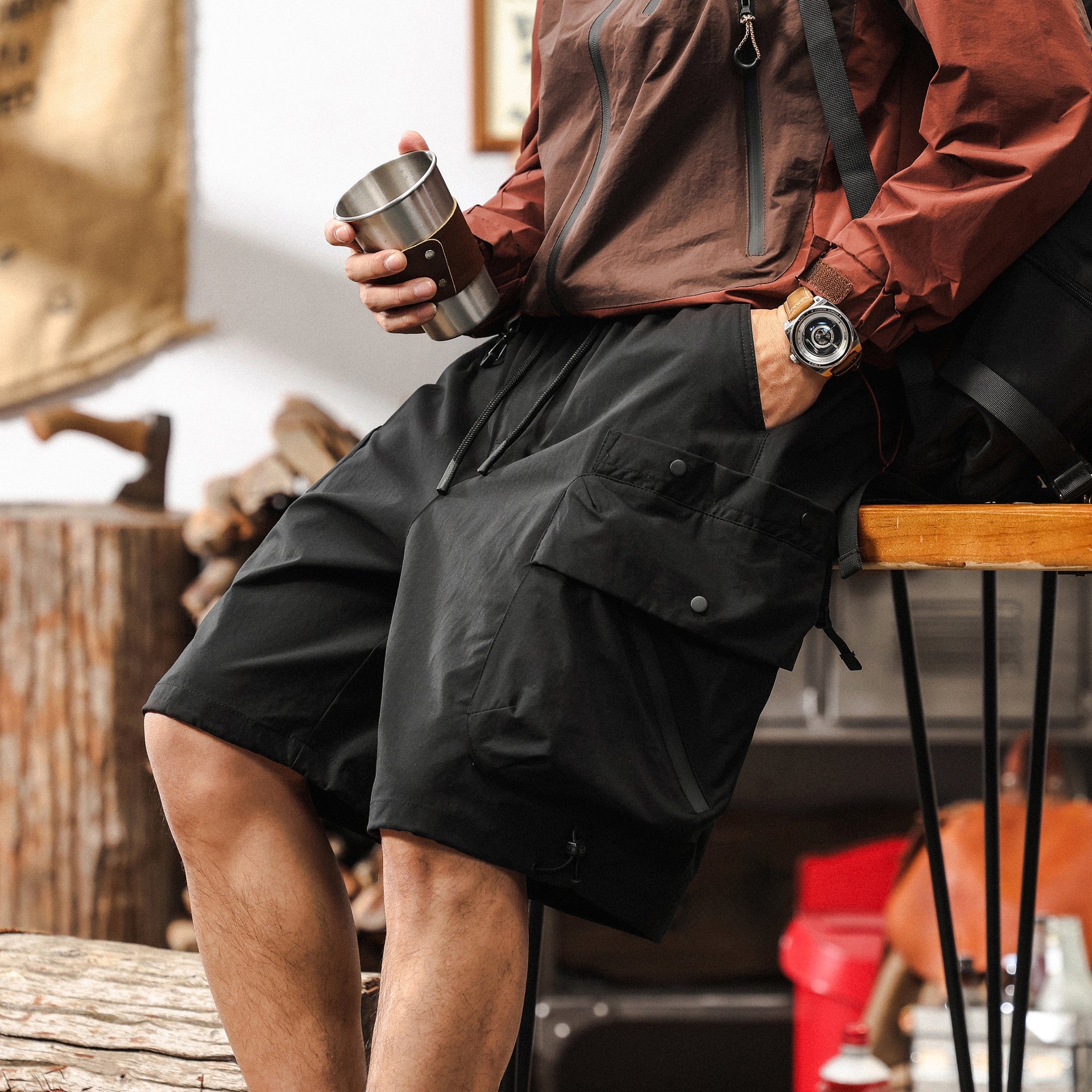 NightOps Cargo Shorts - K202503301347_BLACK