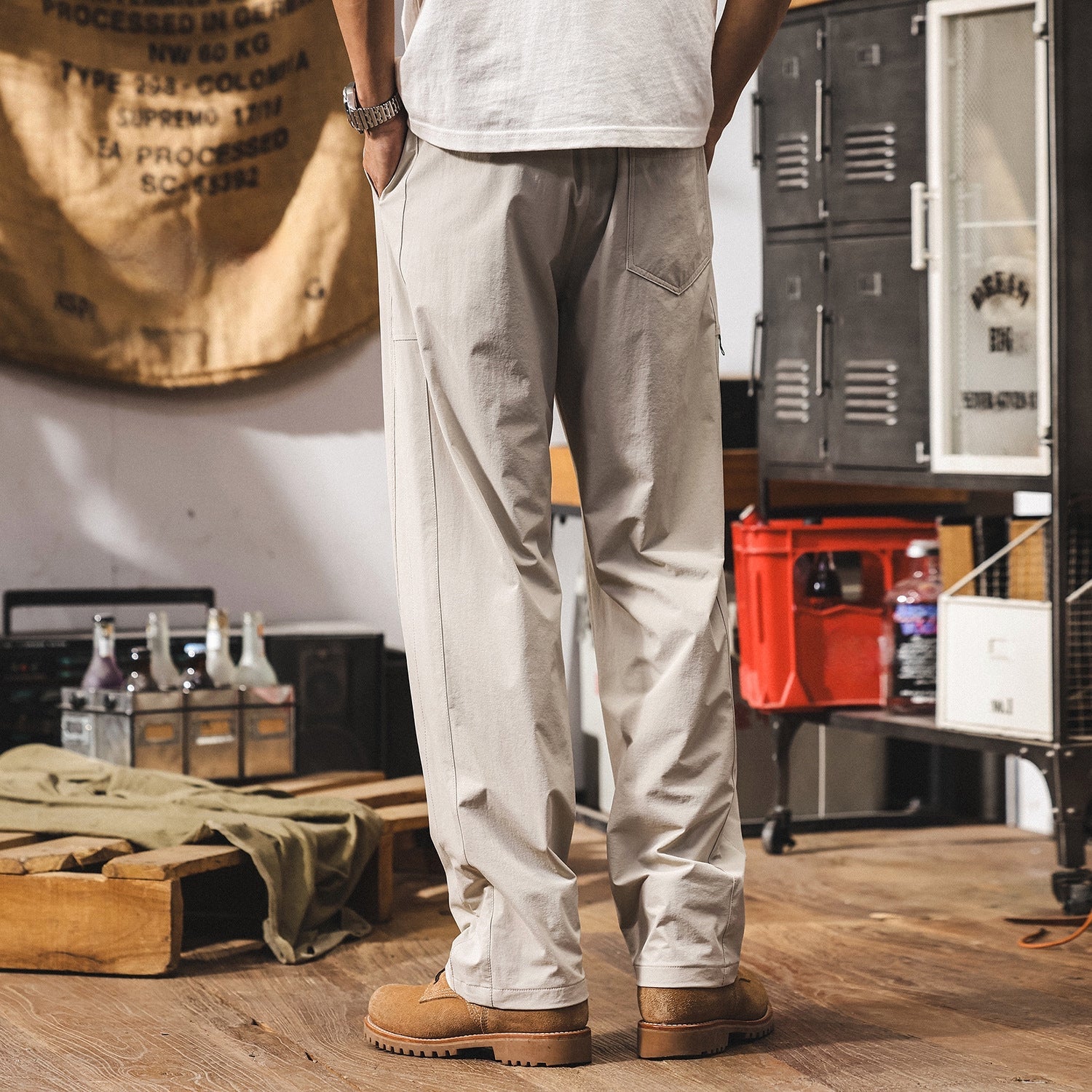 Beige Lightweight Cotton Pants