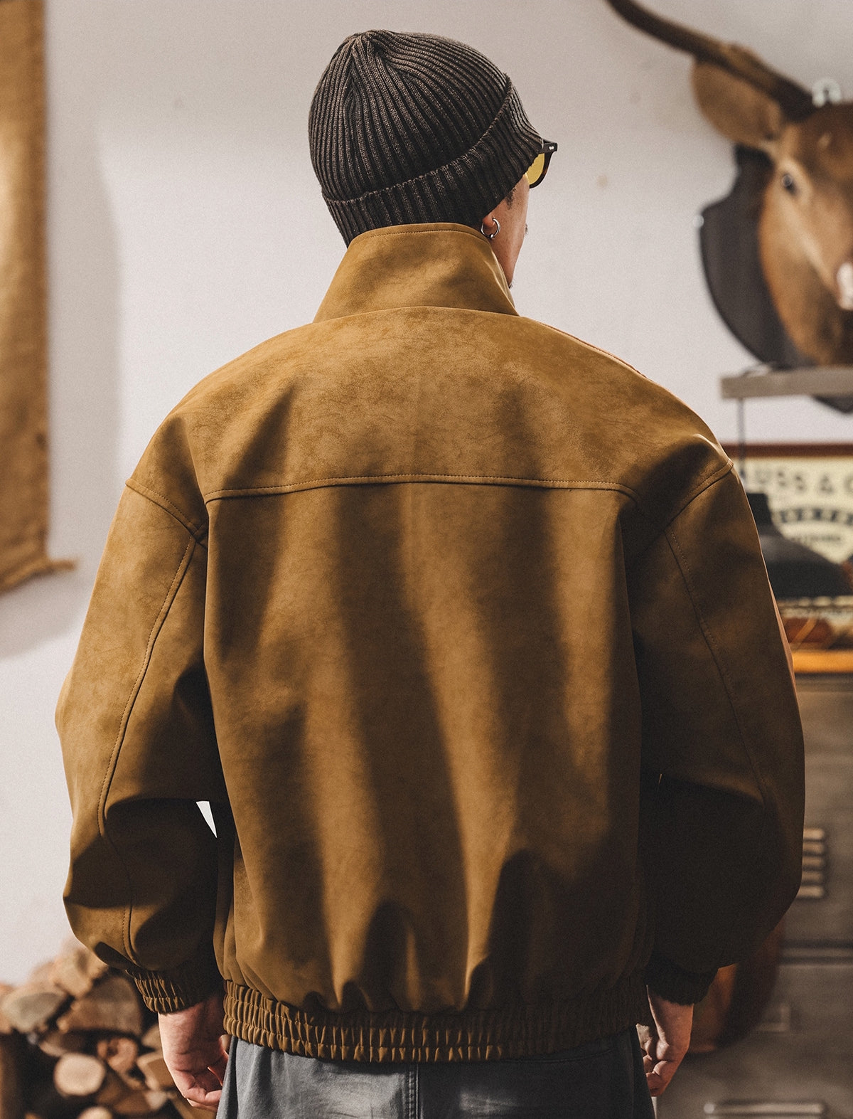 Tie-Dye Distressed Leather Jacket