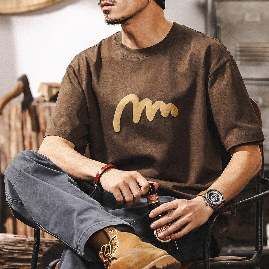 Urban Wave Tee in Coffee Brown