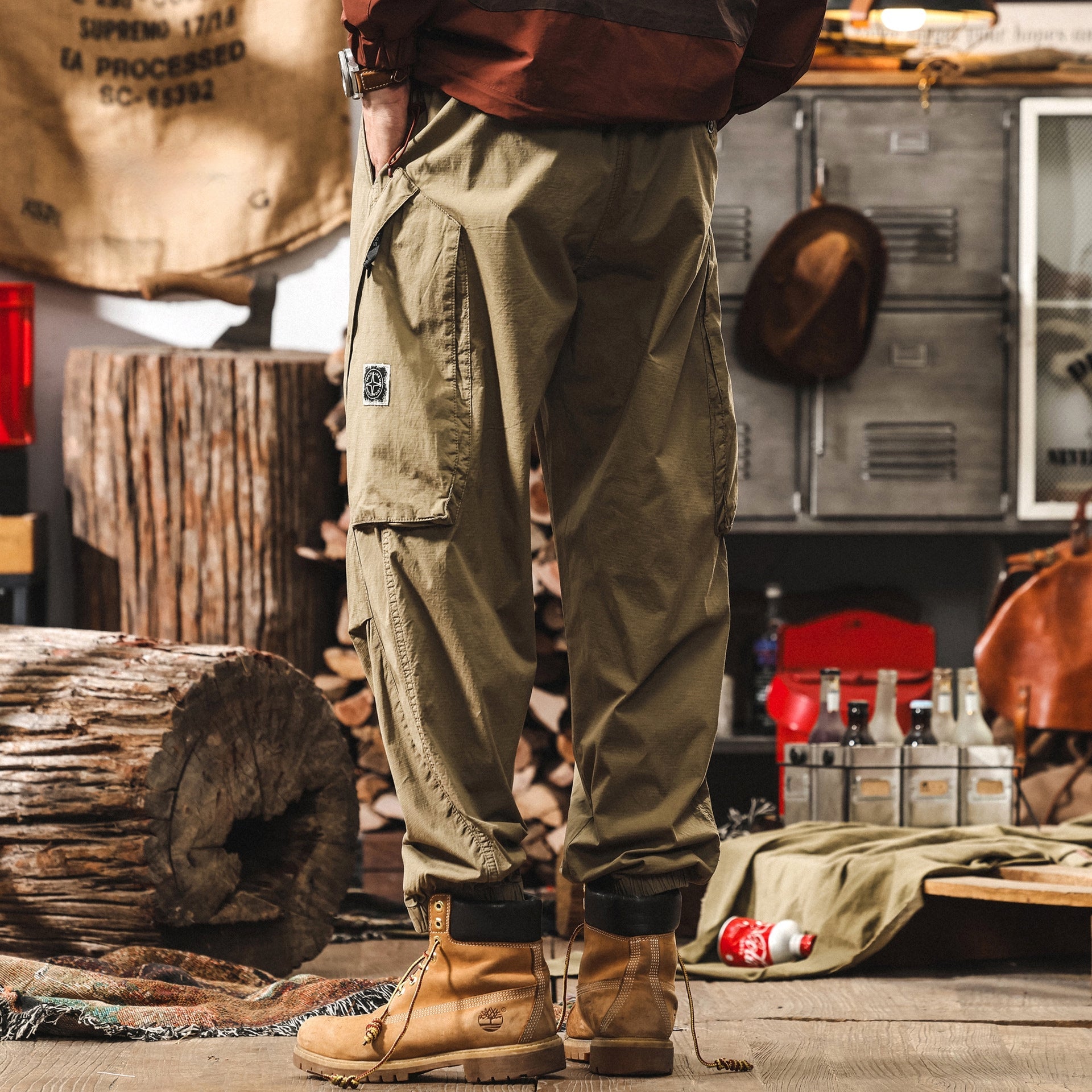 Earth Trek Khaki Cargo Joggers