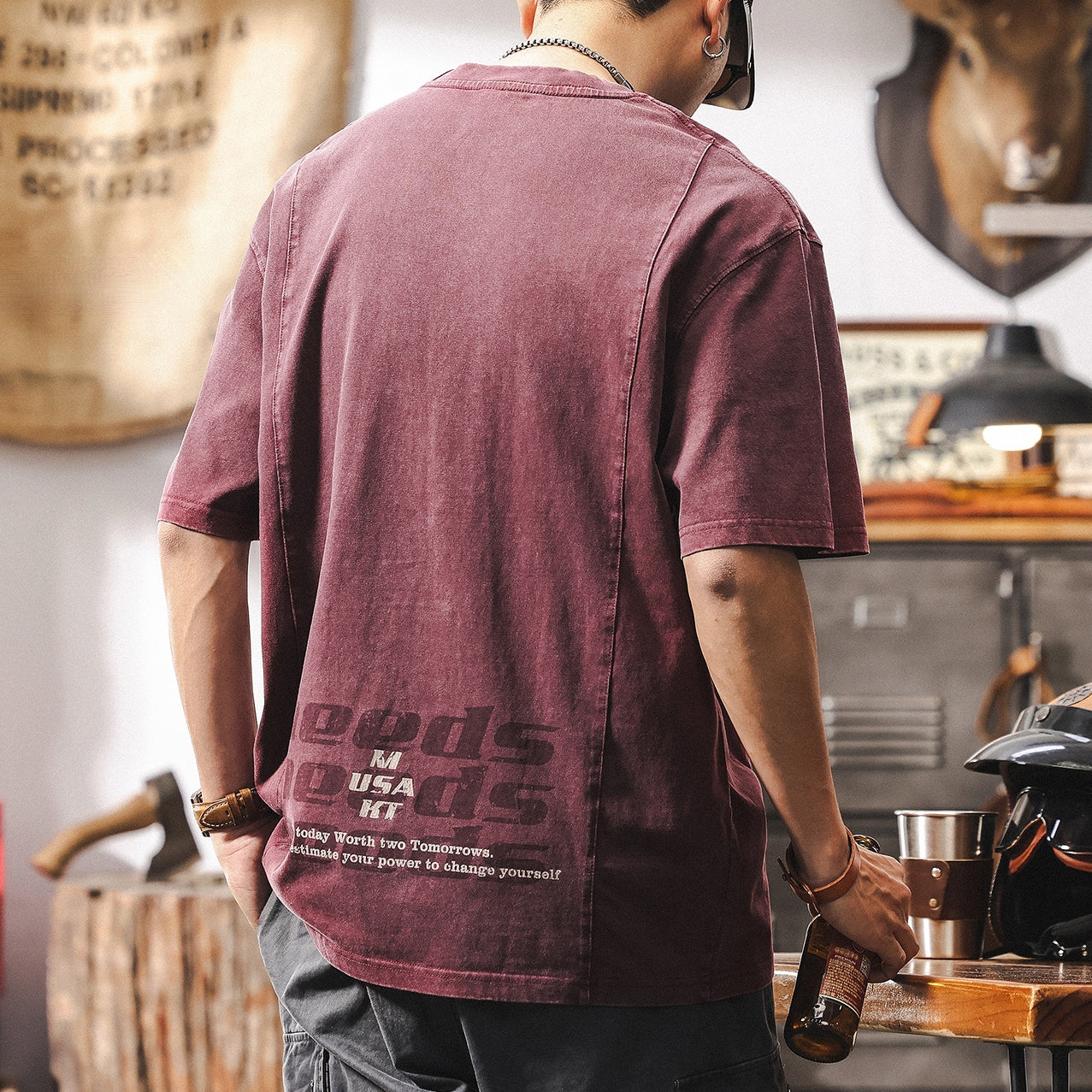 Vintage Maroon Street Tee