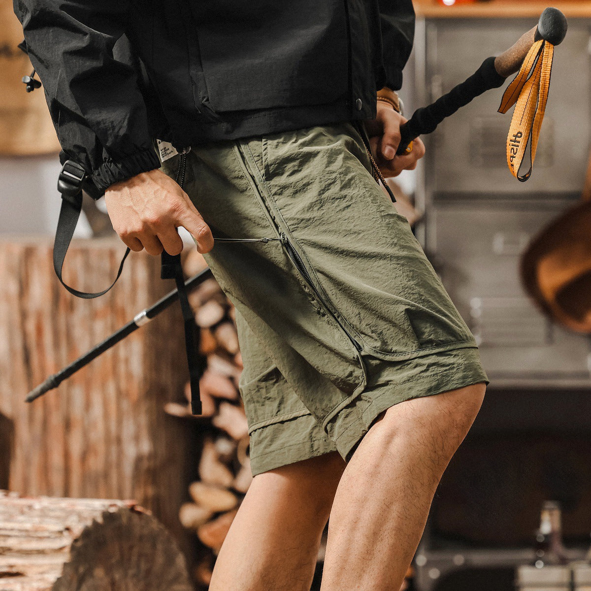 SummitZip Utility Shorts - K202504081214_OLIVE