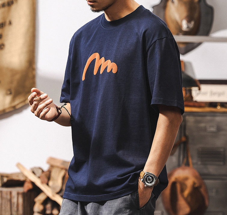 Urban Wave Tee in Navy Blue