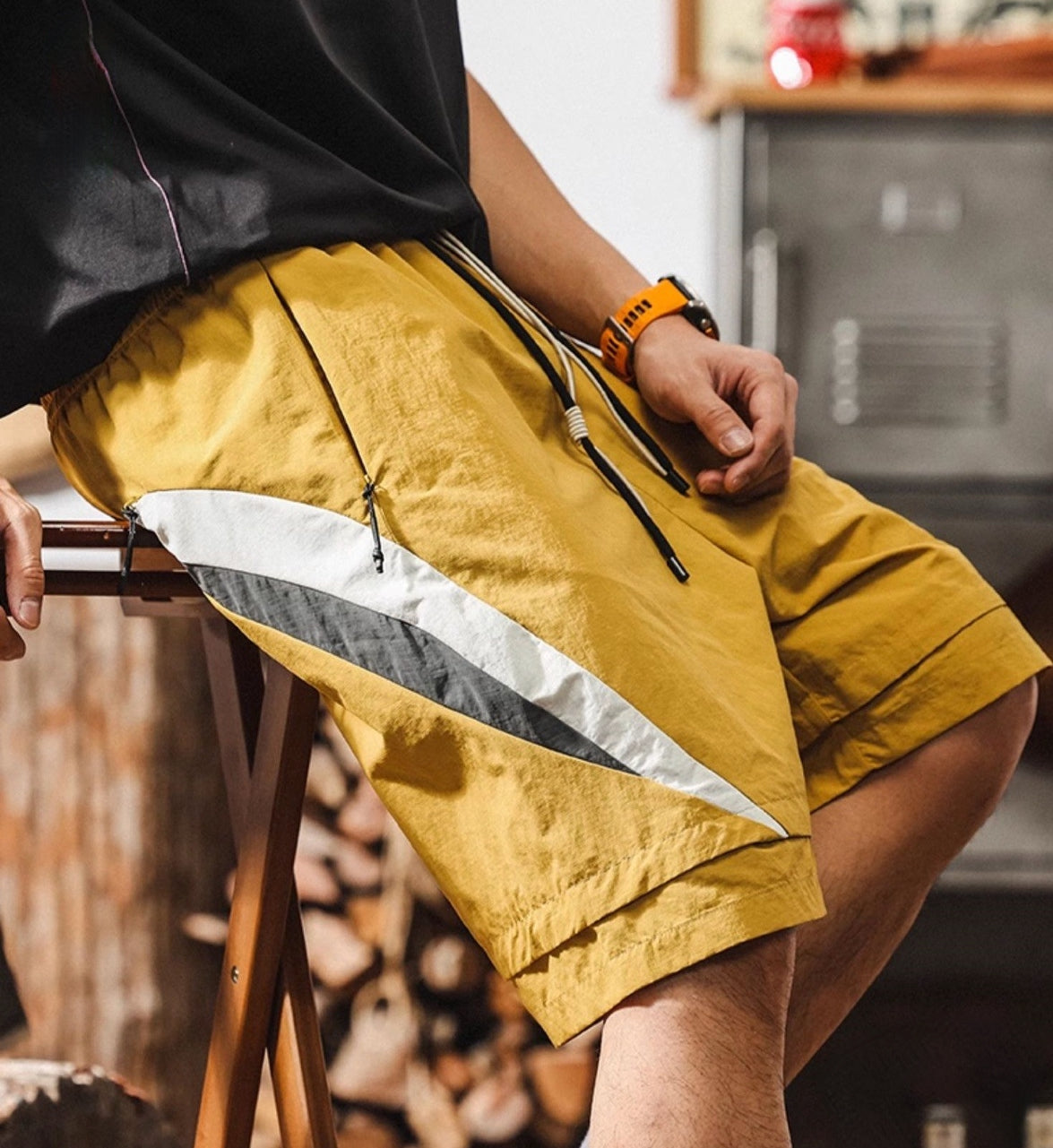 Velocity Track Quick Drying Cargo Shorts – Solar Yellow - K202504161024_YELLOW