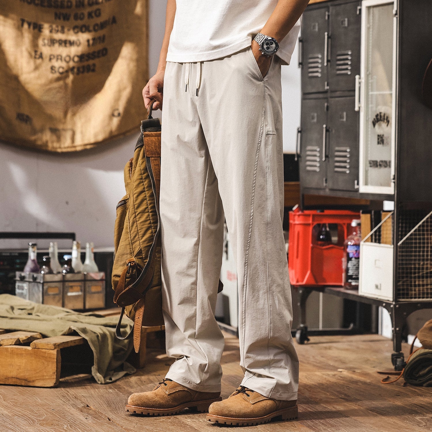 Beige Lightweight Cotton Pants