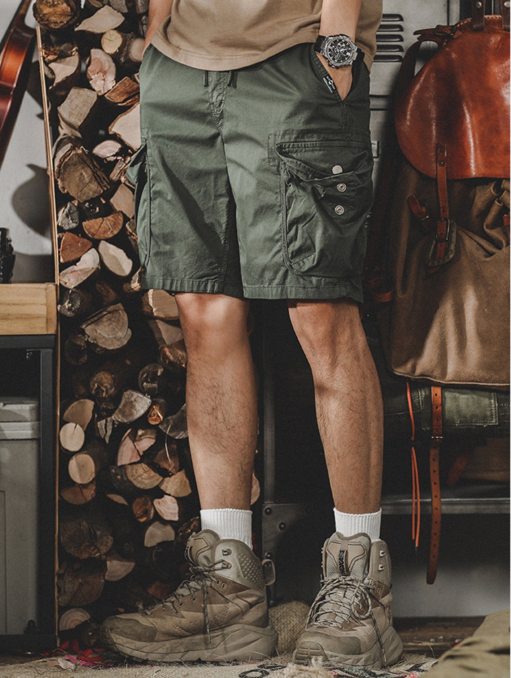 Rugged Retro Cargo Shorts - J202304180771043_GRN