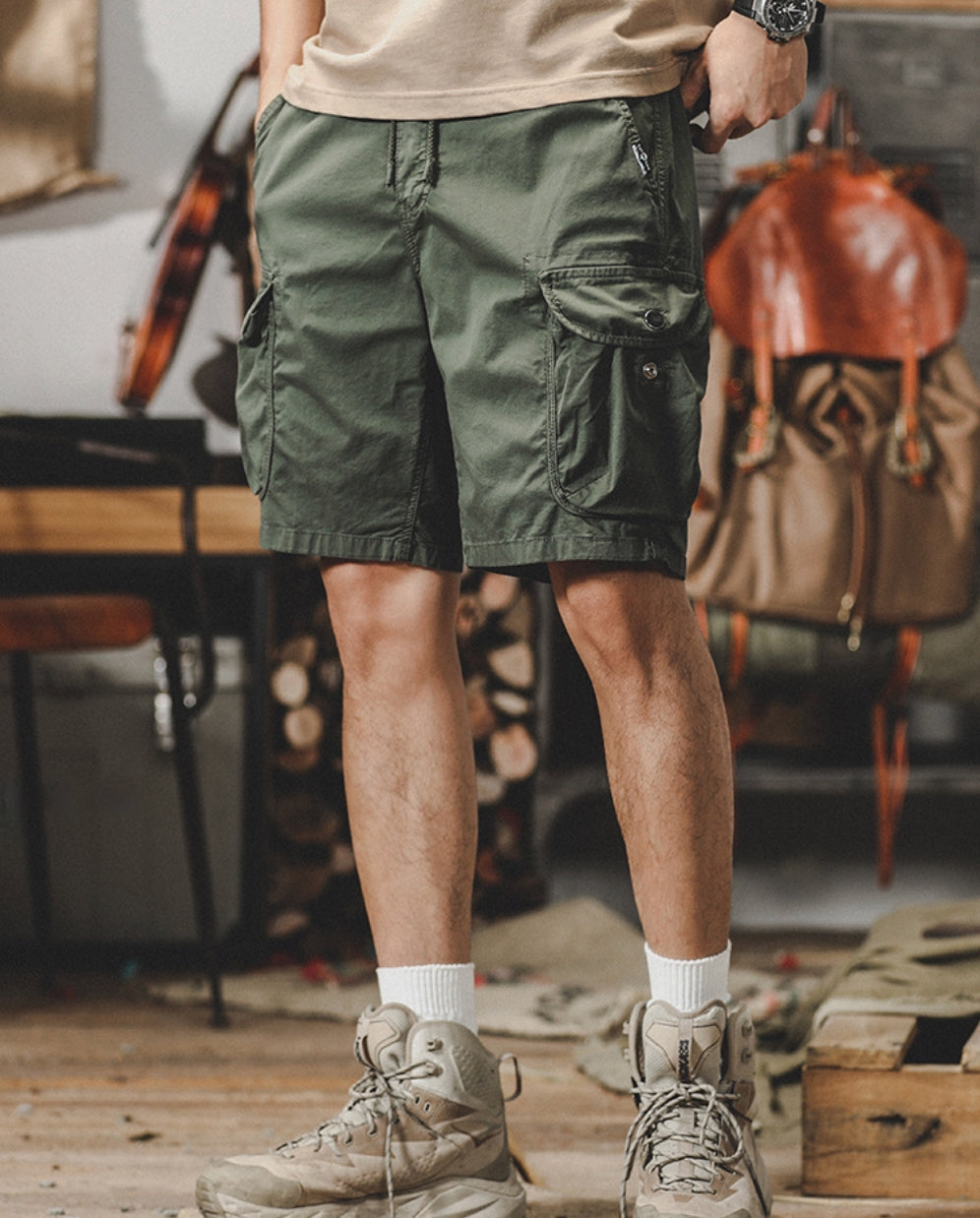 Rugged Retro Cargo Shorts - J202304180771043_GRN